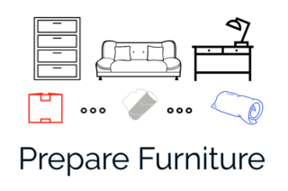 Prepare Furniture for Transport to Italy 2. Using plastic wrap, cardboard and/or blankets, prepare and protect furniture for transport